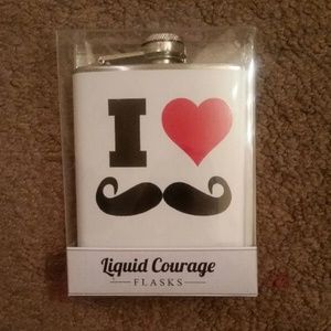 Moustache Flask I Love Mustache Liquid Courage